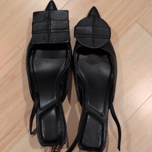 Jacquemus Black Geometric Kitten Heels